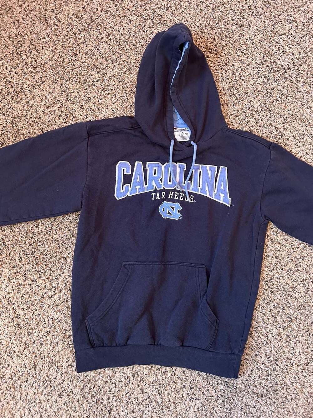 Champion North Carolina Tar Heels Hoodie Size S Navy Blue